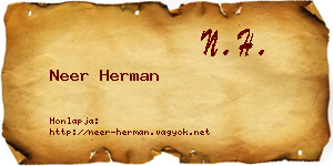 Neer Herman névjegykártya